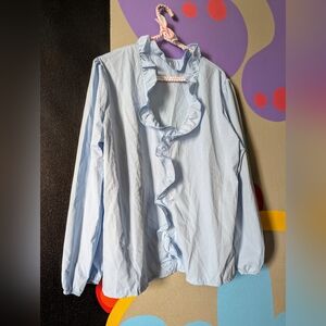 Light Blue Ruffle Blouse